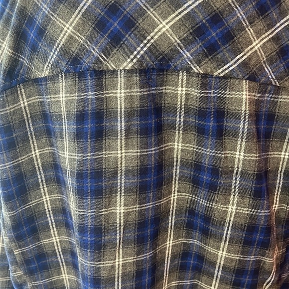 Great Northwest Indigo Plaid Button Down Top Size 3X - Picture 7 of 9